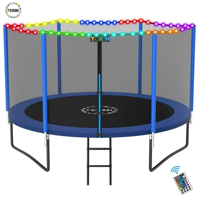 YORIN Trampoline for 2-3 Kids, 8 FT Trampoline for Adults with Enclosure Net, Ladder, Light, 800L... | Walmart (US)
