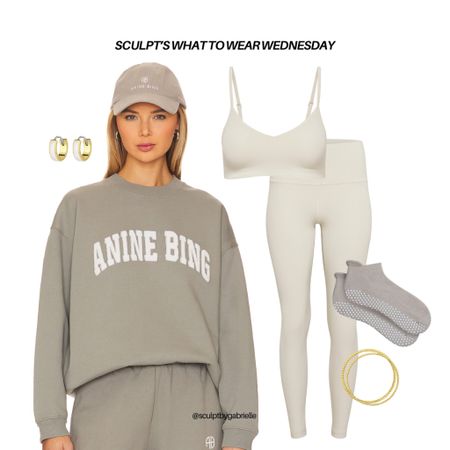 Annine bing sweatshirt, Pilates outfit, neutral workout outfit, matching workout set, gold jewelry

#LTKSeasonal #LTKFitness #LTKActive