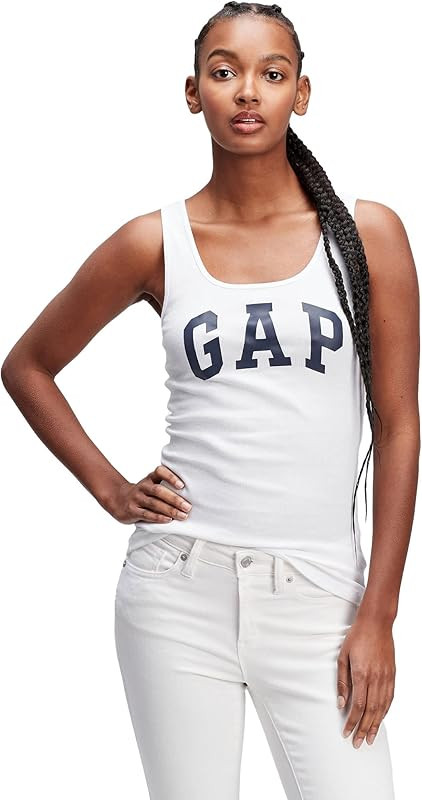 GAP Women's Ribbed Tank Top Logo | Amazon (US)
