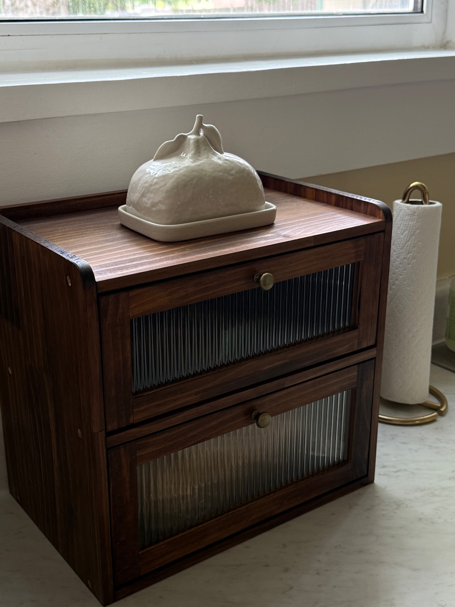 Newest addition to the kitchen. Vintage style bread box from Amazon!! I love it 