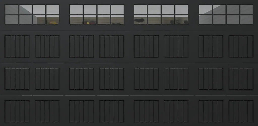 Wayne Dalton Classic Steel Model 8500 16-ft x 8-ft 16.22 R-Value Insulated Black Double Garage Door with Windows one_size | 8500SNMABLSTCKIII168 | Lowe's