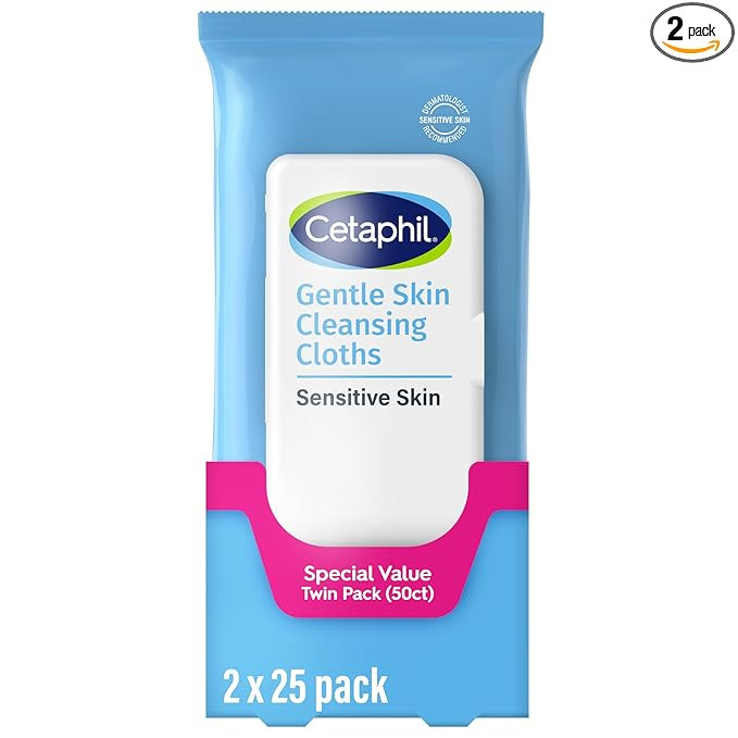 Cetaphil Face and Body Wipes, Gentle Skin Cleansing Cloths, 50 Count, Twin Pack, for Dry, Sensiti... | Amazon (US)