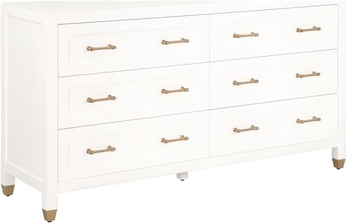 Traditions Stella 6-Drawer Wood Dresser in White | Amazon (US)