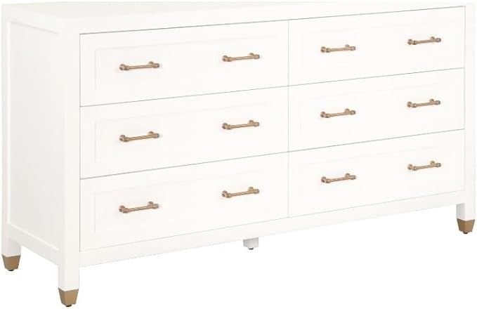 Traditions Stella 6-Drawer Wood Dresser in White | Amazon (US)
