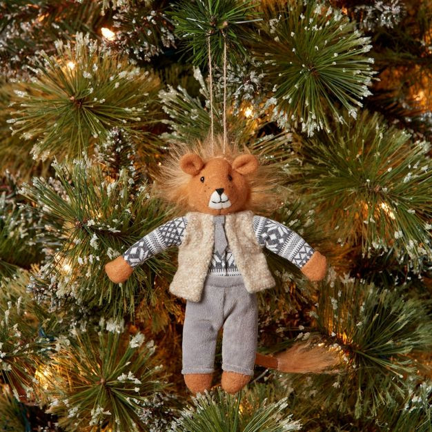 4" Fabric Dressed Lion with Vest Christmas Tree Ornament - Wondershop™ | Target
