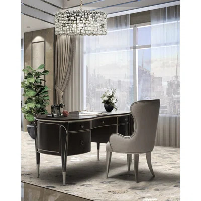 Villa Cherie 2-piece Desk Office Set With Chair - Hazelnut | Perigold