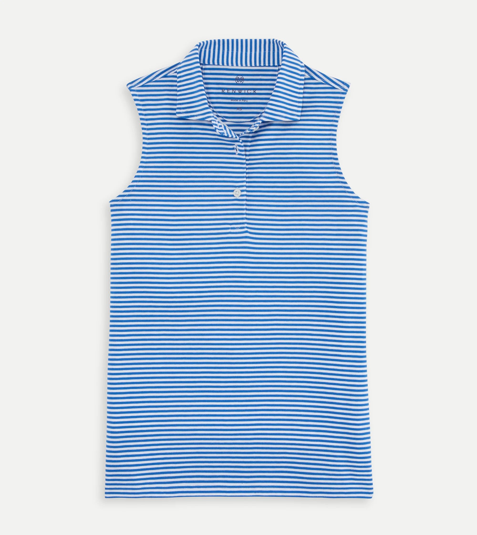 Renwick Sleeveless Striped Cotton Polo | Renwick Golf