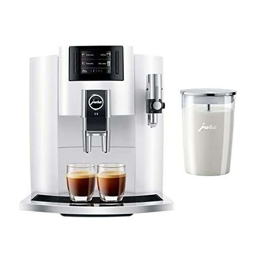 Jura E8 Automatic Espresso Machine (Piano White) with Glass Milk Container (2 Items) | Amazon (US)