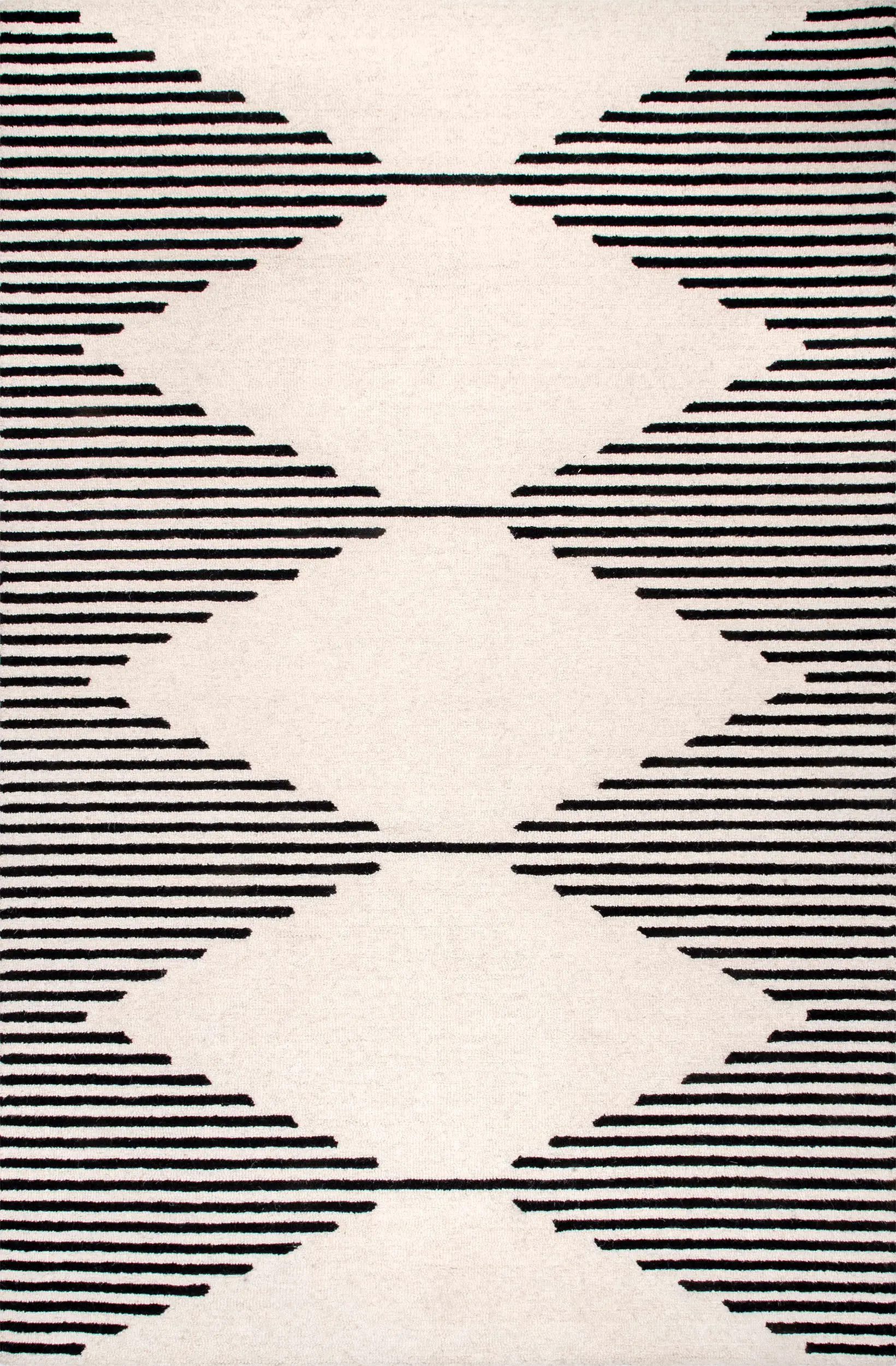 Diamond Pinstriped Rug | Ivory | Rugs USA