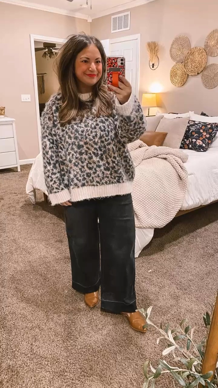 Love how a pop of fun can brighten up the winter days! This fuzzy leopard sweater from Target is warm & cozy & such a fun fashion statement 🐆

mules: fit true to size // wearing a 5
jeans: fit true to size // wearing a 14
sweater: fits true to size // wearing a large 

 #LTKFindsUnder50 #LTKStyleTip #LTKWorkwear