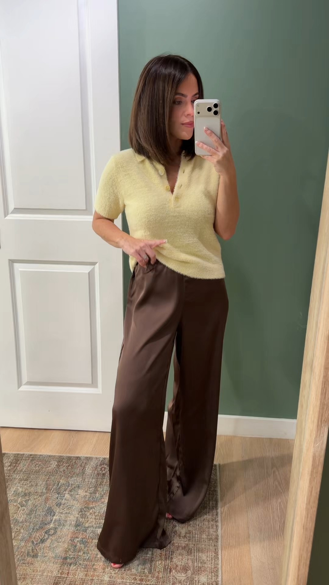 I should say obviously not true satin or silk, but accomplishes the look without the price tag. Wearing a small in top and a xs in pants 



#LTKootd #LTKPetite #LTKFindsUnder50