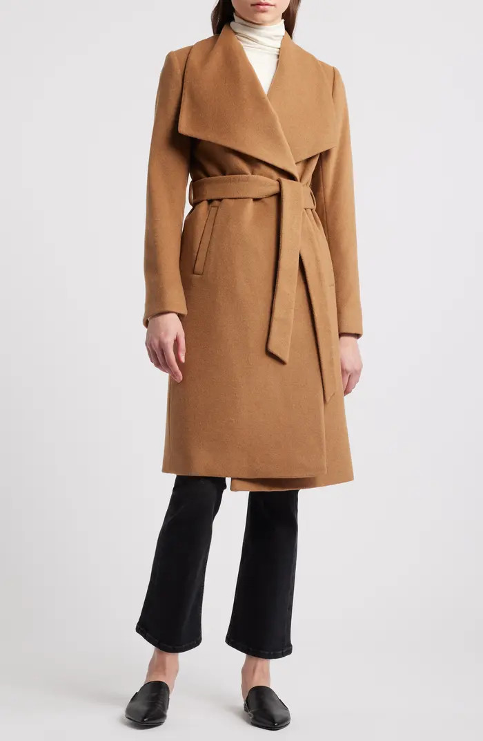 Longline Wool Blend Wrap Coat | Nordstrom
