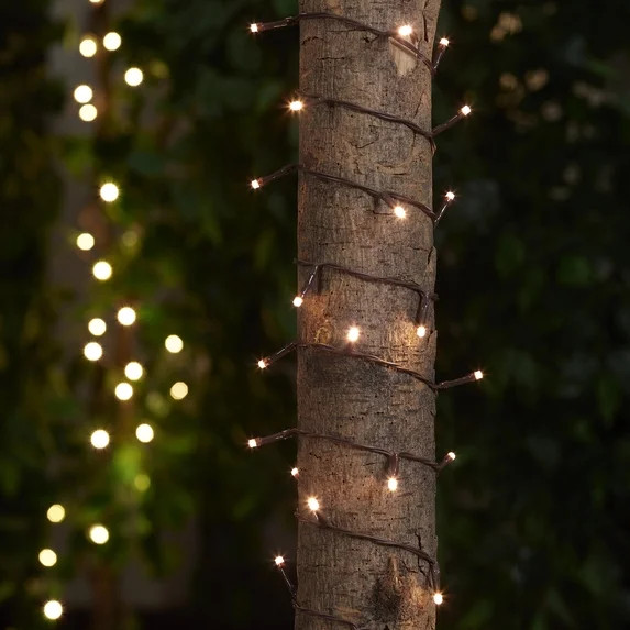 Mainstays 50-Count Warm White LED Solar Powered Mini Outdoor String Lights | Walmart (US)