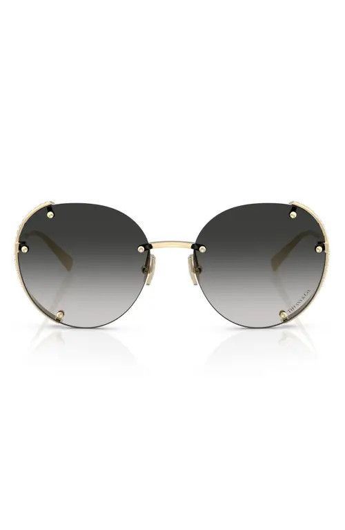 Tiffany & Co. 57mm Gradient Round Sunglasses in Grey Flash at Nordstrom | Nordstrom