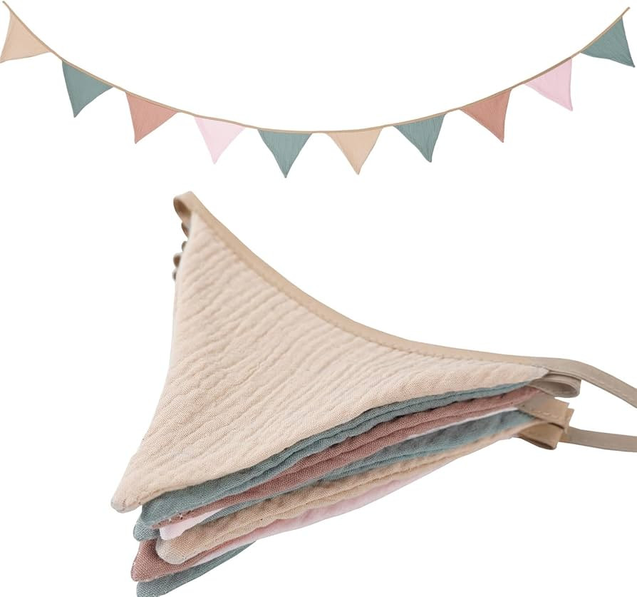 Pennant Banner Bunting Flags Multicolor, Garland Triangle Banners Fabric for Boho Baby Shower Wed... | Amazon (US)