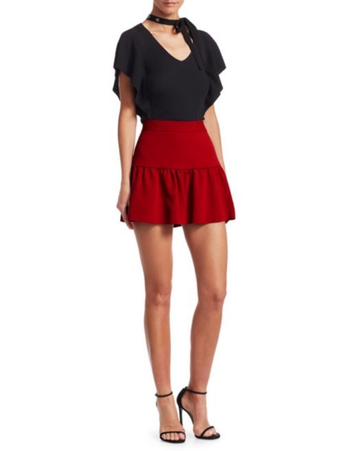 REDValentino - Stretch Frisottine High-Rise Mini Skirt | Saks Fifth Avenue