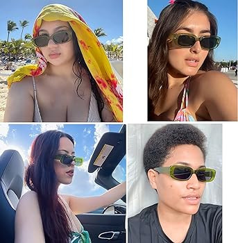 4 Pieces Retro Vintage Sunglasses Small Square Rectangle 90s Glasses Trendy Y2K for Women Aesthet... | Amazon (US)