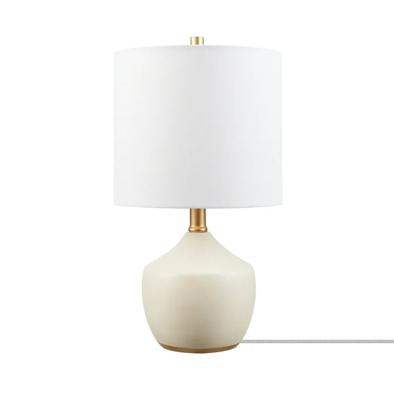 Novogratz x Globe Electric 16" Concrete Textured Ceramic Table Lamp with White Linen Shade, 91006... | Walmart (US)