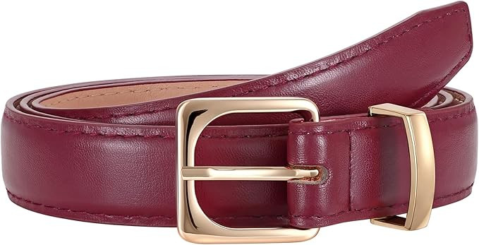 JASGOOD Women Leather Belt Fashion Ladies Leather Waist Belt for Pants Jeans Dress with Gold Buck... | Amazon (US)