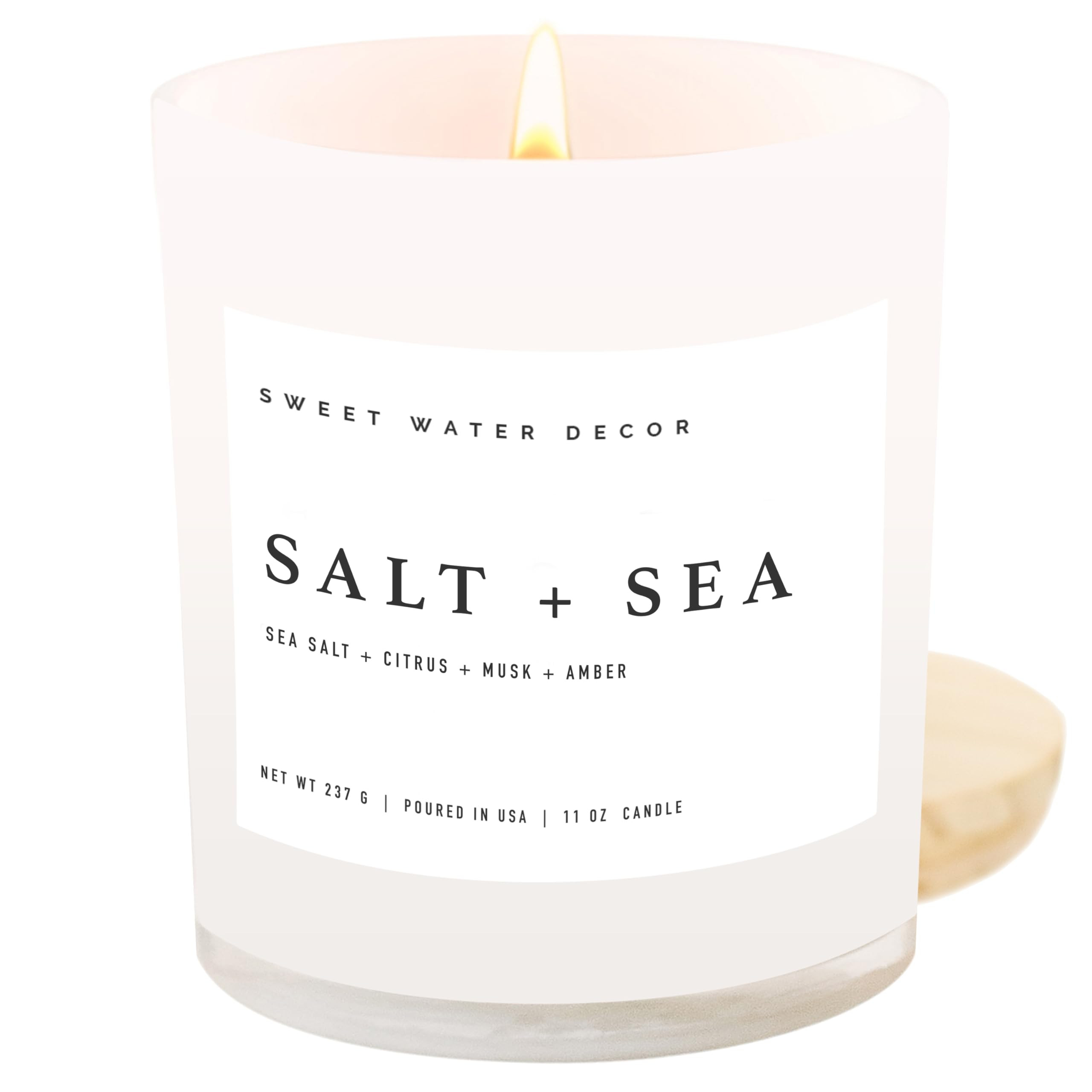 Sweet Water Decor Salt and Sea Candle - Sea Salt, Citrus, Amber, Musk, Beach Scented Soy Candles ... | Amazon (US)