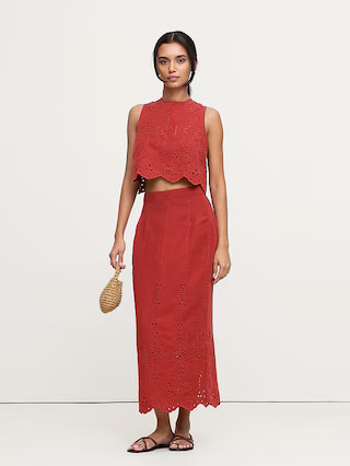 TENCEL™-Linen Eyelet Tank | Banana Republic (US)