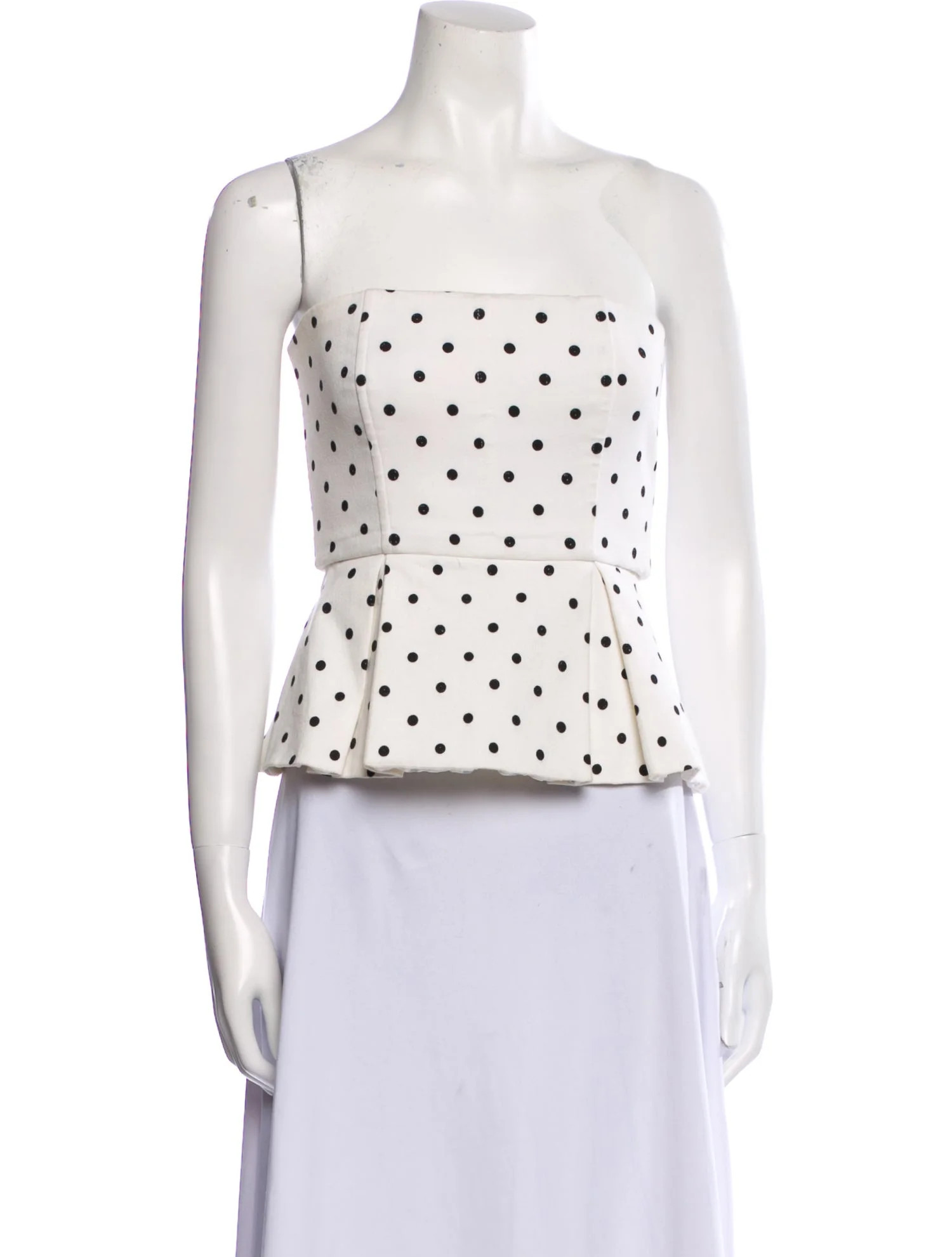 Polka Dot Print Strapless Crop Top | The RealReal