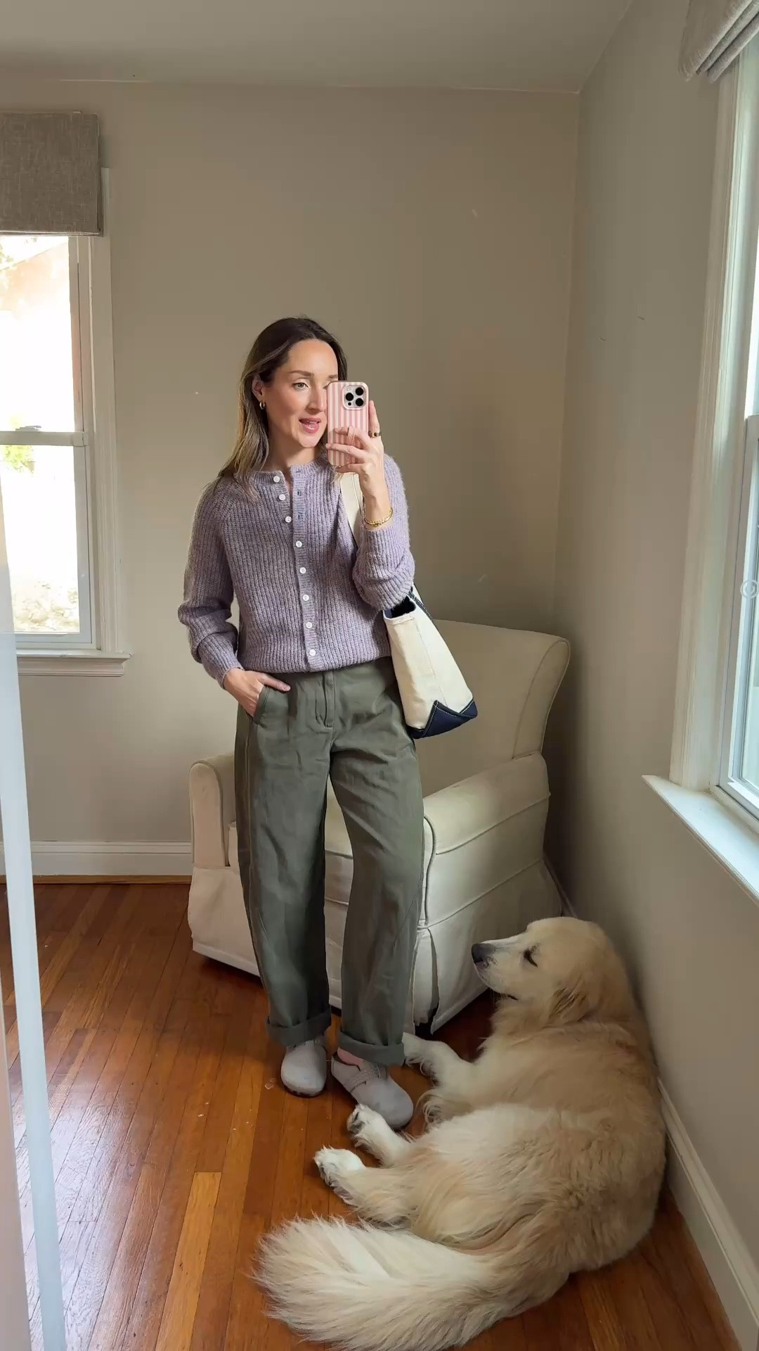 Wearing small sweater, size 2 pants. five down in the pants. Fall outfit ideas. Casual fall outfit ideas. ￼