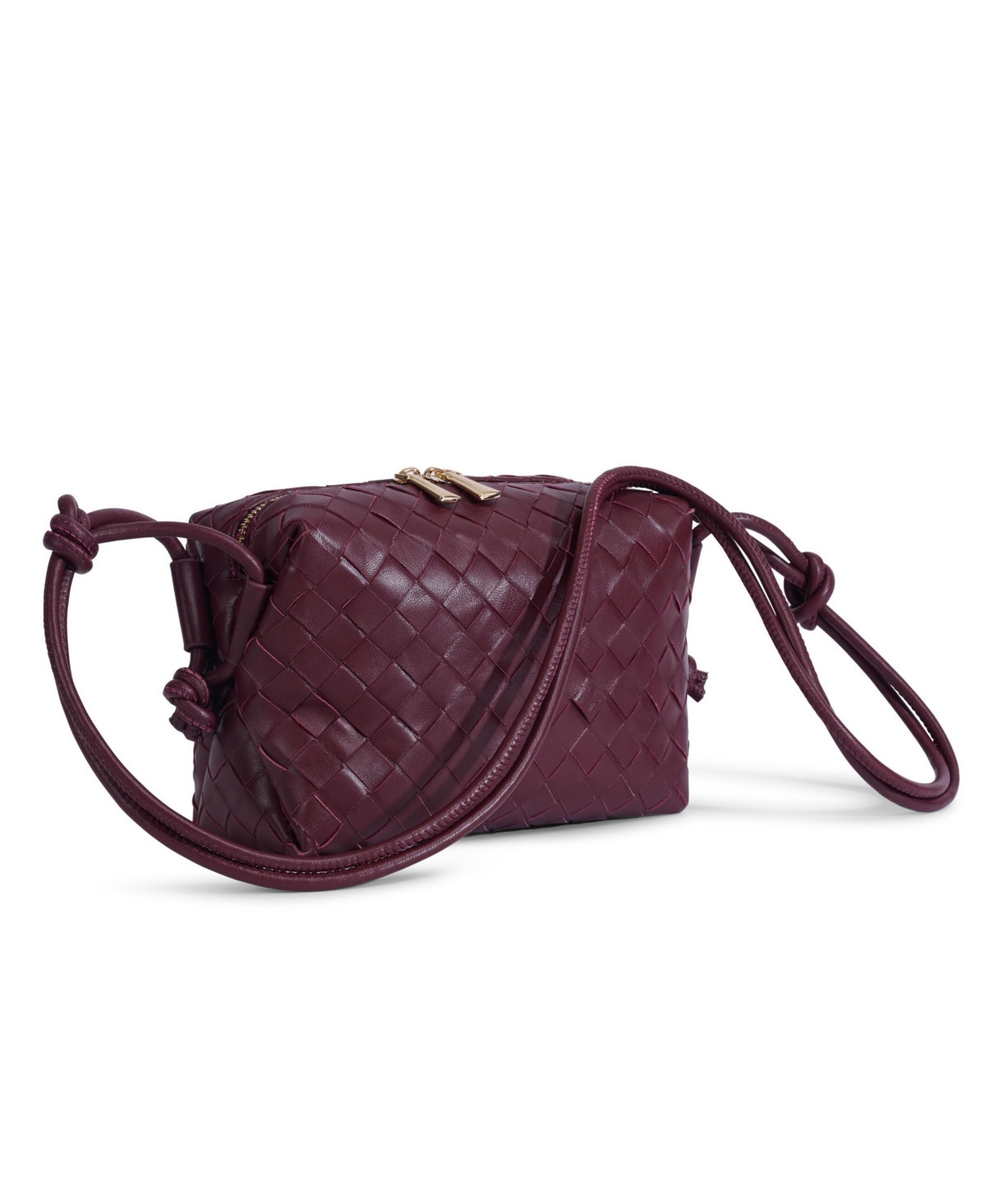 Women's Burgundy Woven Leather Crossbody Bag - Burgundy | Macy's