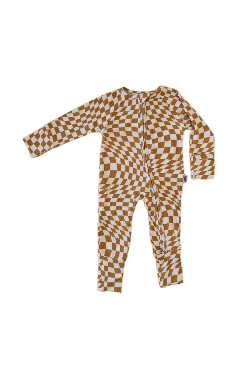 Wavy Checker | Bamboo Zip Romper | Brixton Phoenix