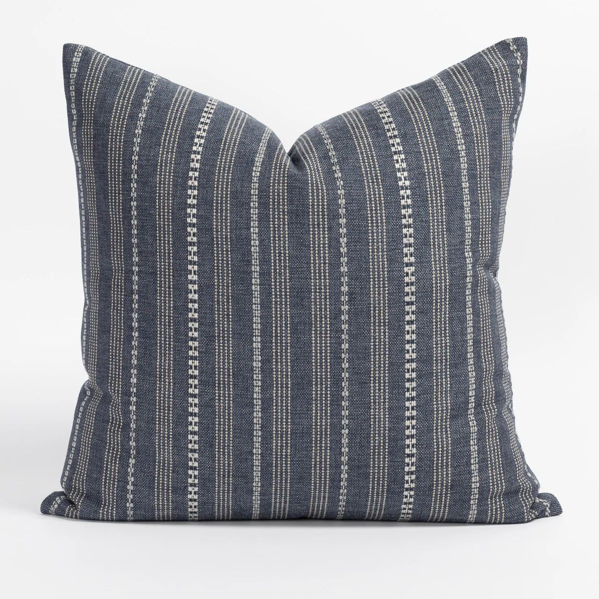 Anya Stripe 22x22 Pillow, Denim | Tonic Living