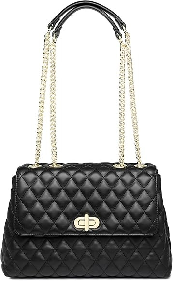 ER.Roulour Quilted Crossbody Bags for Women, Trendy Roomy Shoulder Handbags with Flap Gold Hardwa... | Amazon (US)