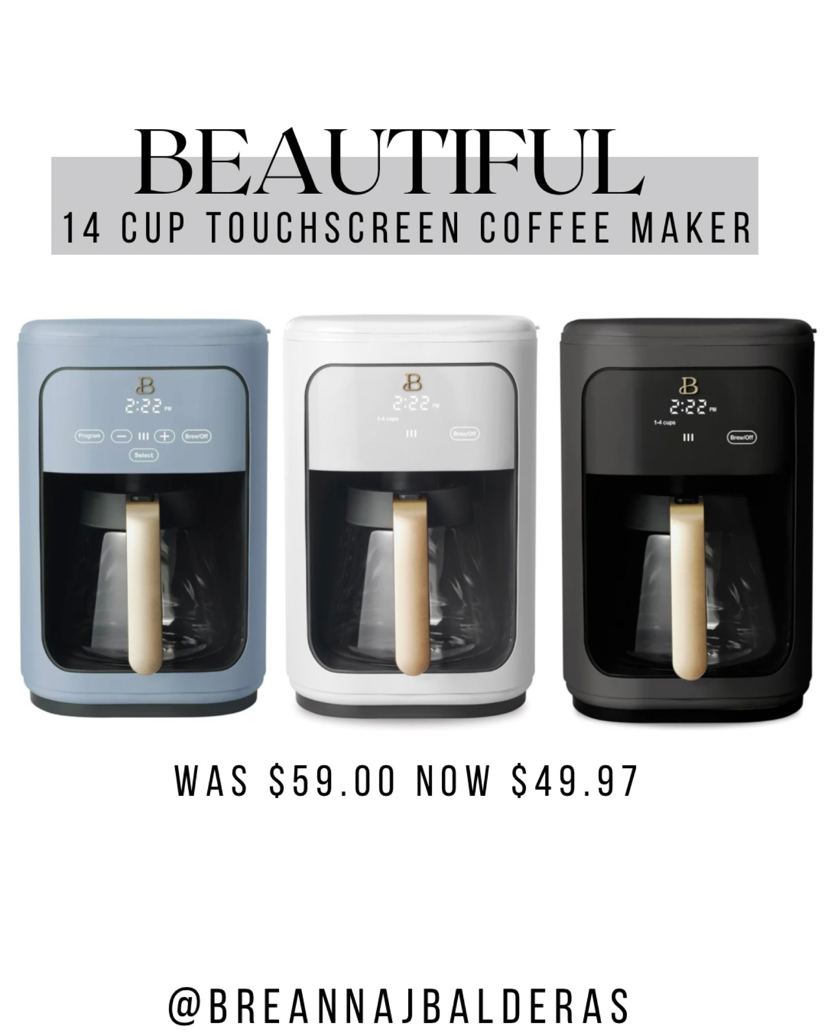 Beautiful Kitchen Coffee Maker 😍
Was $59 - Now $49.97 

Let’s be friends! 💙 Instagram: @breannajbalderas 

#LTKunder50 #LTKhome #LTKsalealert