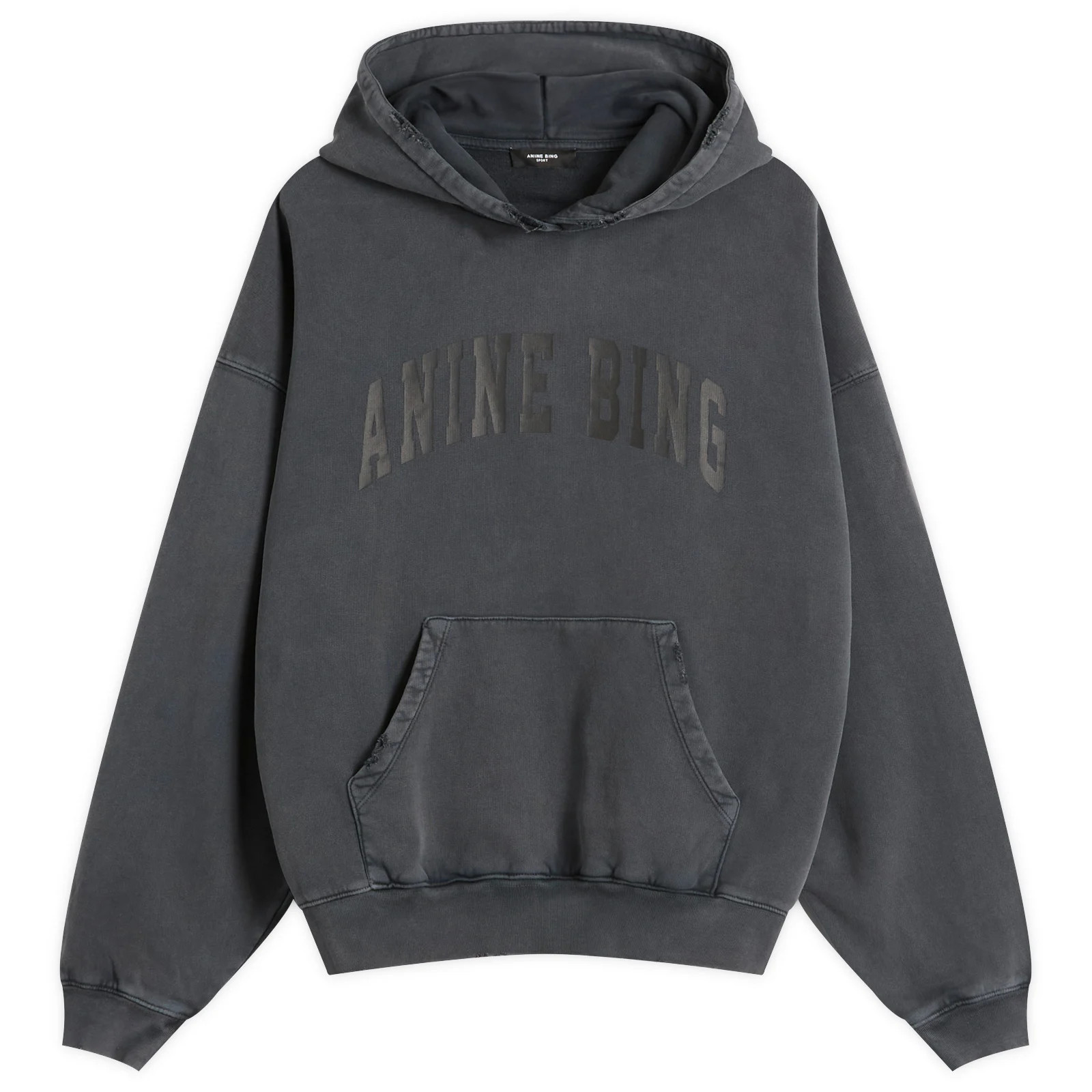 Anine Bing Women's Harvey Hoodie in Dark Washed Black, Size Large | END. Clothing