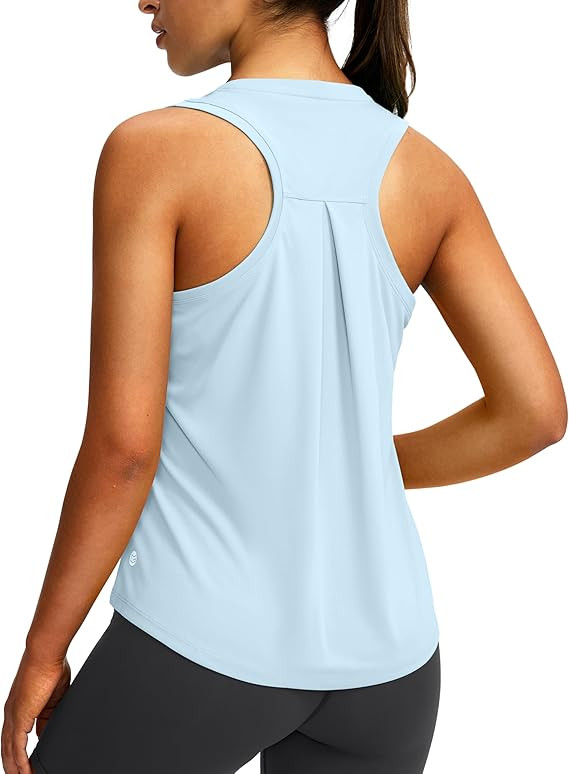 Women's Workout Tops Racerback Athletic Tank Tops Sleeveless Loose Fit Yoga Running Gym Shirts fo... | Amazon (US)