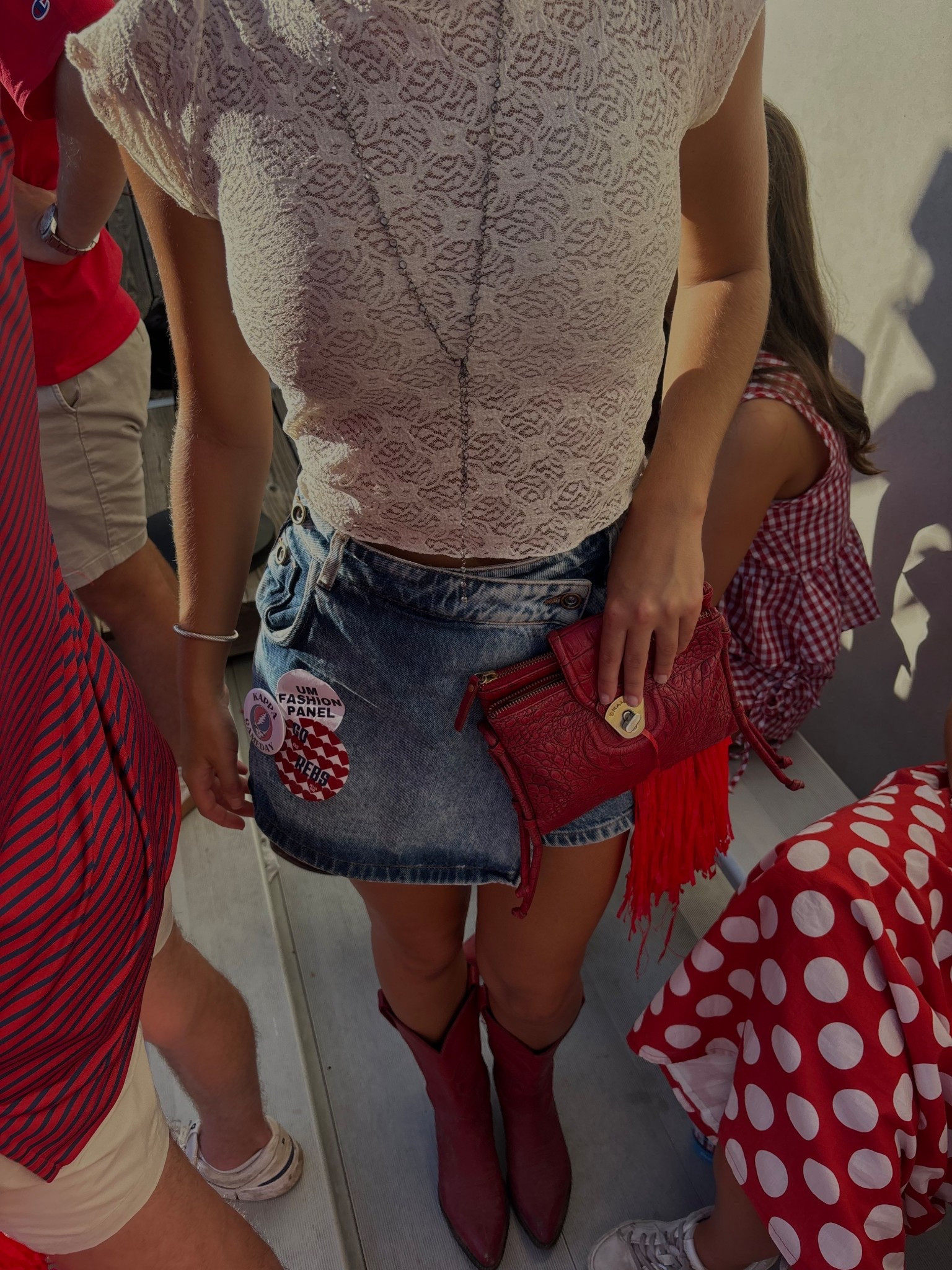 Game day, but make it fashion 🏈✨ Denim mini + lace + red cowgirl boots = the ultimate Collier Collective combo. Obsessed with this red fringe bag moment 🤍

#CollierCollective #OleMissStyle #GameDayOutfit #CollierCollectiveEdit #HottyToddy #DenimMini #LaceTop #CowgirlBoots


#LTKTall #LTKSeasonal #LTKU