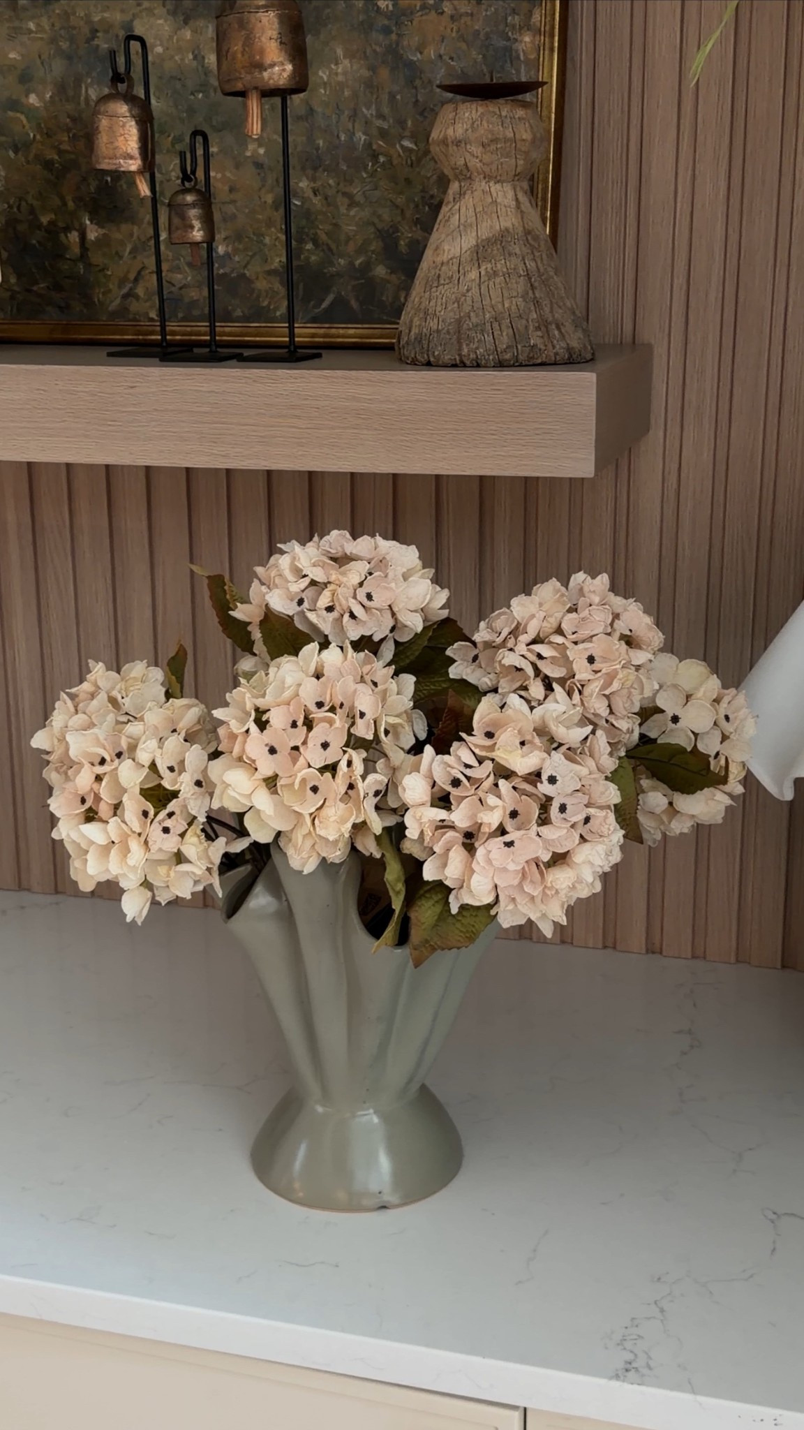 Vase and Amazon hydrangeas 