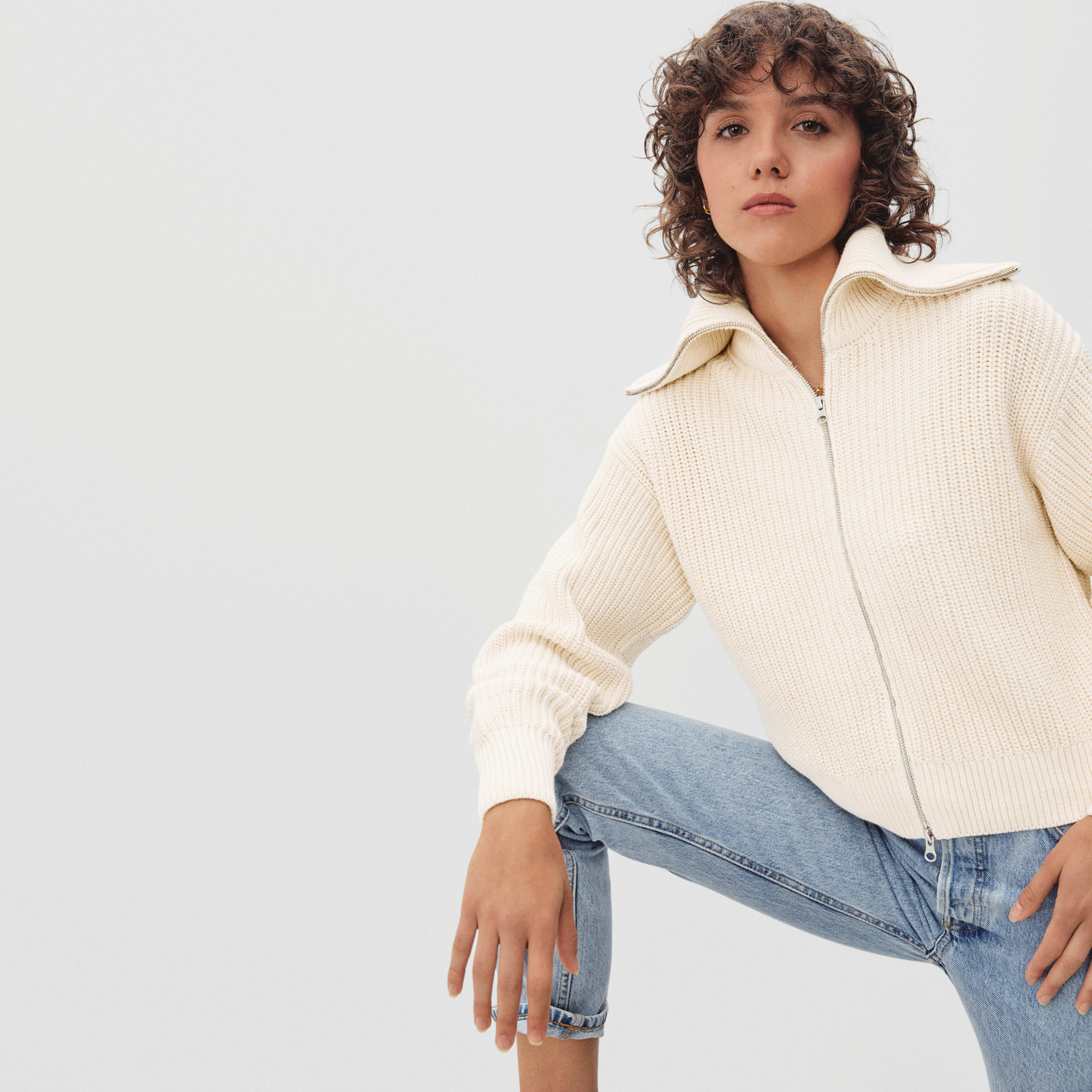 Women's Chunky Cardigan by Everlane in Canvas, Size XXS | Everlane