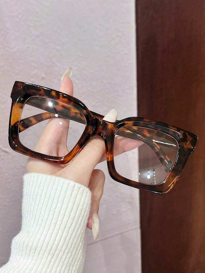 4pcs Y2K Style Square Cute Vintage Plano Lenses Glasses Unisex | SHEIN
