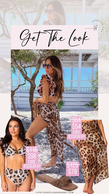 Summer outfit leopard cover up leopard print bikini beach vacation code JESSICAFAY 

#LTKunder100 #LTKunder50