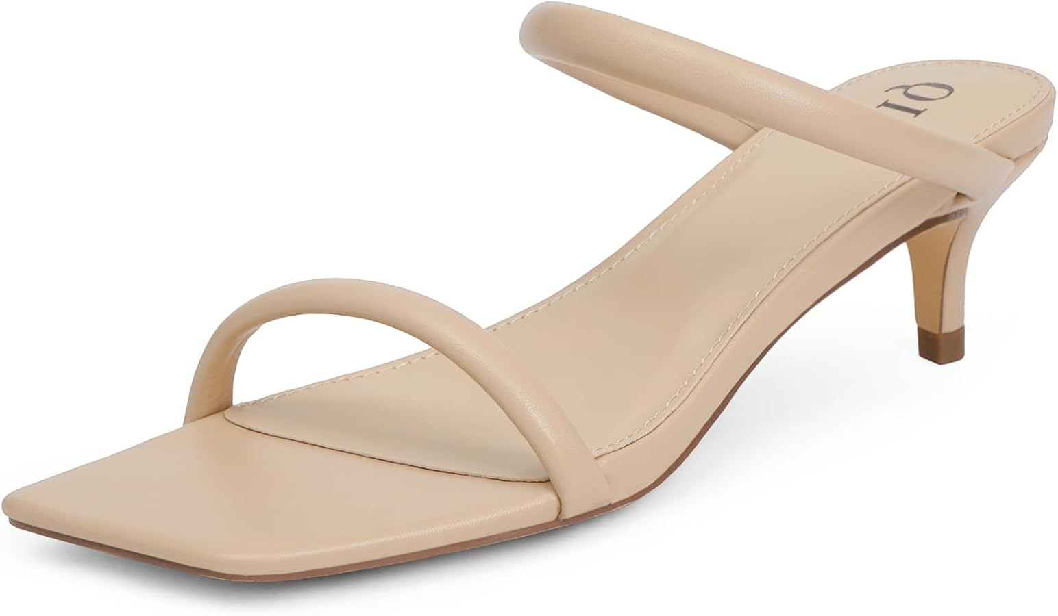 Kitten Heels Women Two Strap Heels Open Square Toe Heeled Sandals Low Heels for Women Slip on Sli... | Amazon (US)