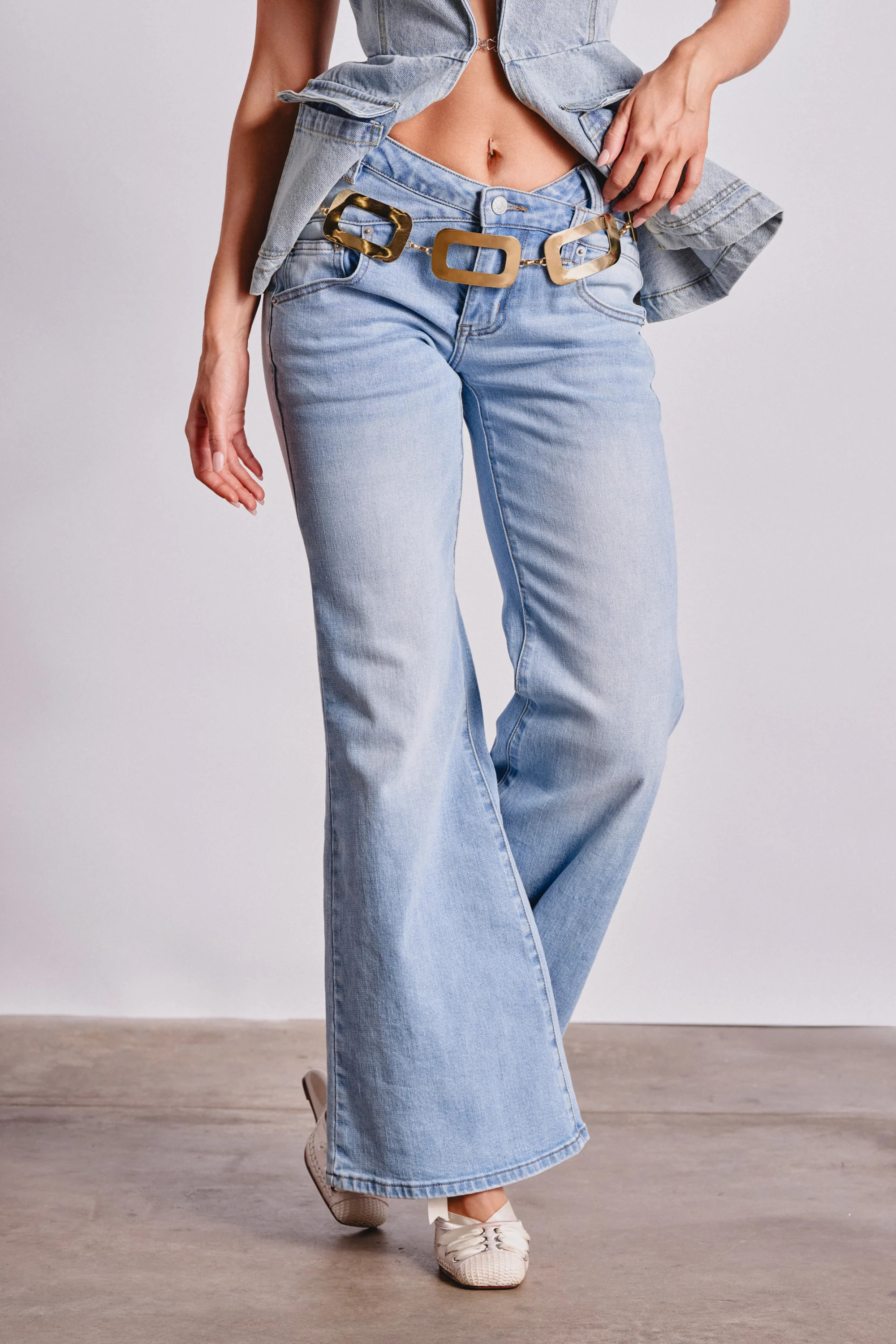 WON'T LOSE MYSELF WIDE-LEG  BLUE DENIM | AKIRA