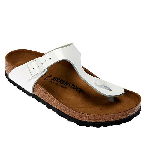 Birkenstock Gizeh Patent Leather Thong Sandal - White - 5/5.5 | HSN
