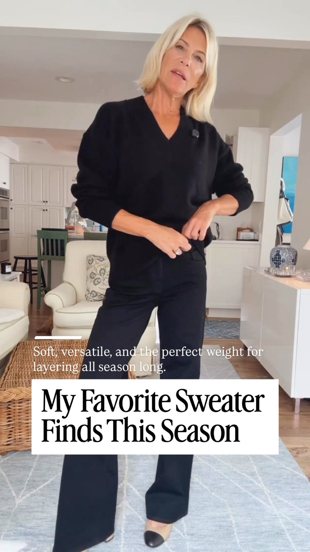 These sweaters are some of my favorite finds this season! Whether you prefer the flattering V-neck or the classic crewneck, both have an easy oversized fit that’s perfect with jeans. I styled them with black denim, stretchy wide-leg jeans, slingbacks, and a woven bag for effortless outfits you’ll wear on repeat.

👩‍💻 LTK PRO TIPS
❤️ Heart = Support my posts ;-)
🔖 Save = Get sale & restock alerts for the things you love!
📋 Lists = Keep favorites organized (List ideas: Christmas, Birthdays, and Vacations!)
📲 Share = Send lists and products to a friend (or your daughters like me).
💬 Comment = Ask me anything, and I’ll answer. ;-)

#LTKootd #LTKSeasonal #LTKOver40