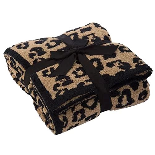Fennco Styles Leopard Pattern Ultra-Soft Throw Blanket 50" W x 60" L - Black Animal Print Wild Co... | Walmart (US)