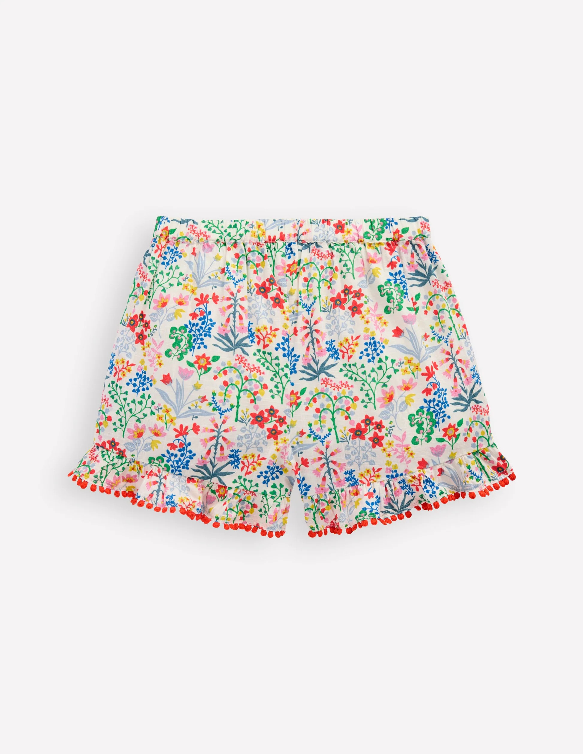 Frill Woven Shorts-Multi Floral | Boden (US)