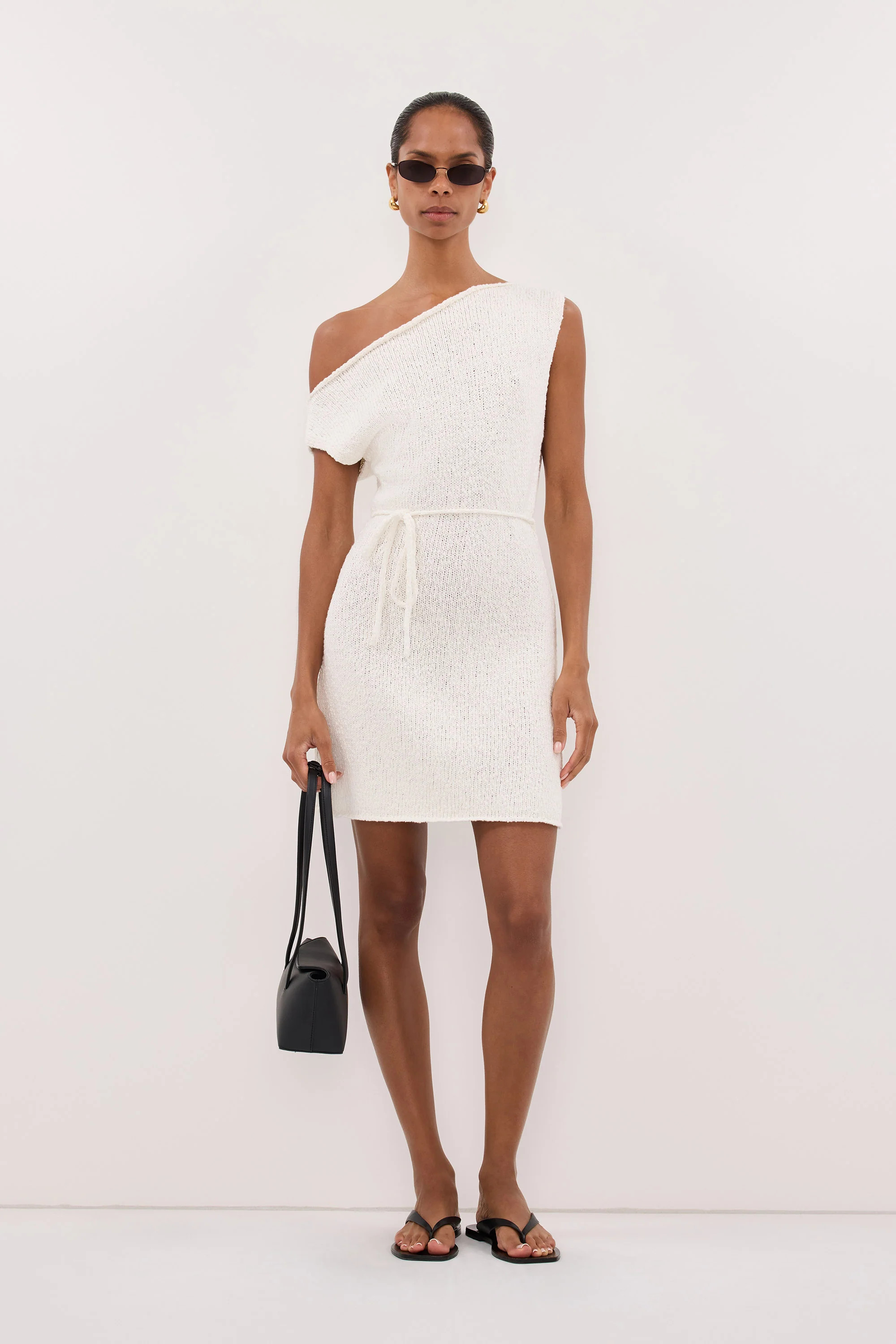 DINA OFF WHITE ASYM MINI DRESS | DISSH
