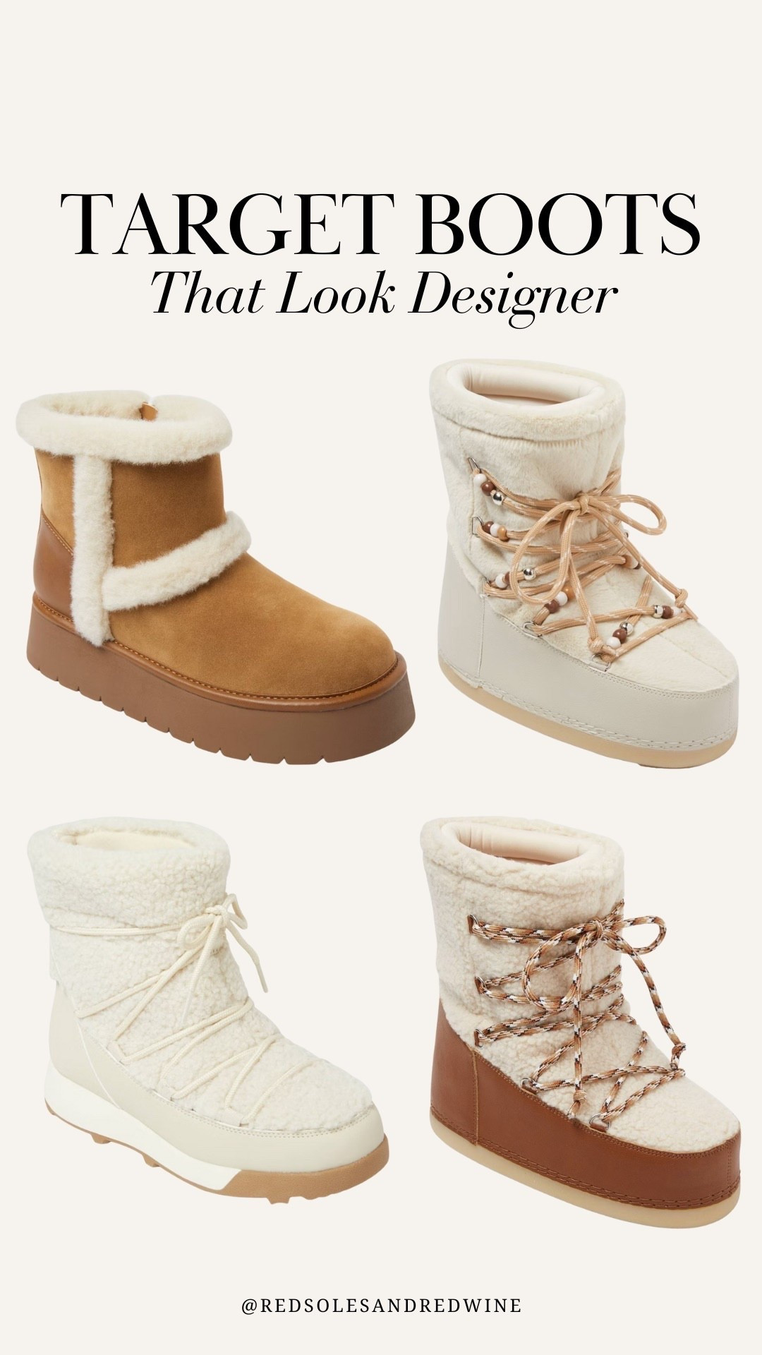 Shearling winter boots from target  

#LTKHoliday #LTKFindsUnder100