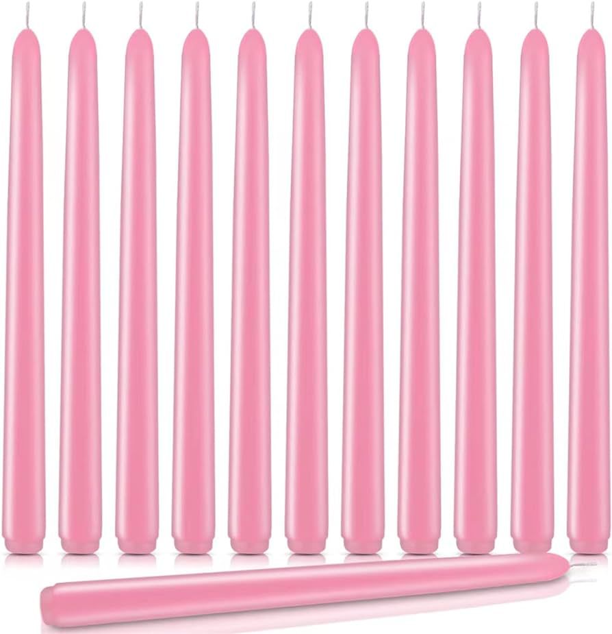 Amykite 12Pack Taper Candles - 10" Tall, Premium Unscented Dinner Candles, Burning 8 Hours, for H... | Amazon (US)