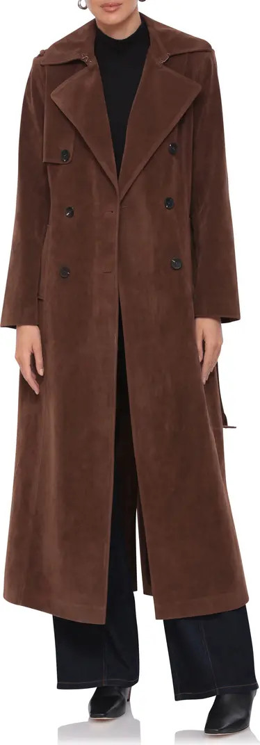 Avec Les Filles Faux Suede Double Breasted Maxi Trench Coat | Nordstromrack | Nordstrom Rack
