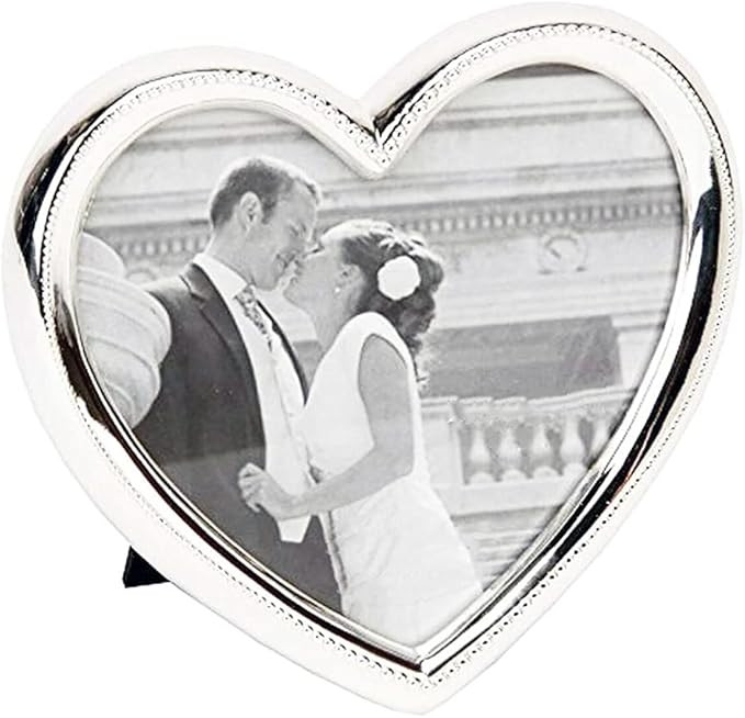 Haysom Interiors Contemporary Silver Plated Heart Shaped Photo Frame Holds a 4" x 4" Photograph | Amazon (US)